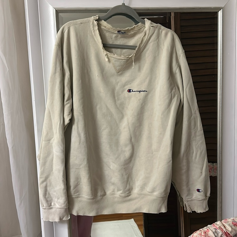 Vintage, distressed champions, crewneck